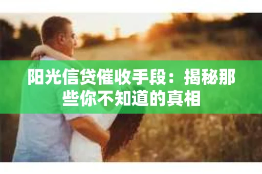 阳光信贷催收手段：揭秘那些你不知道的真相
