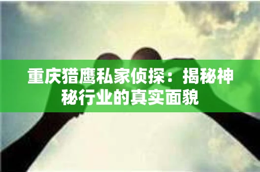 重庆猎鹰私家侦探：揭秘神秘行业的真实面貌