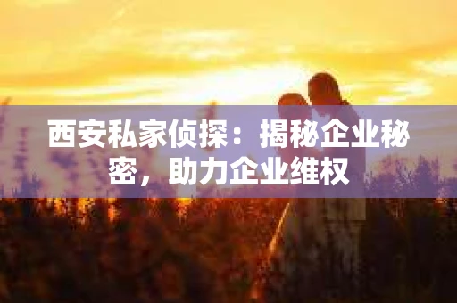 西安私家侦探：揭秘企业秘密，助力企业维权