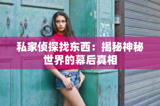 私家侦探找东西：揭秘神秘世界的幕后真相