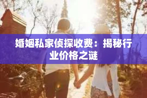 婚姻私家侦探收费：揭秘行业价格之谜