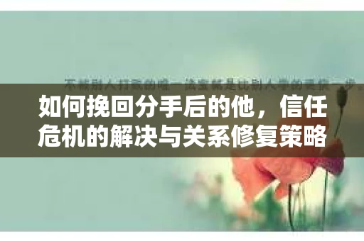 如何挽回分手后的他，信任危机的解决与关系修复策略
